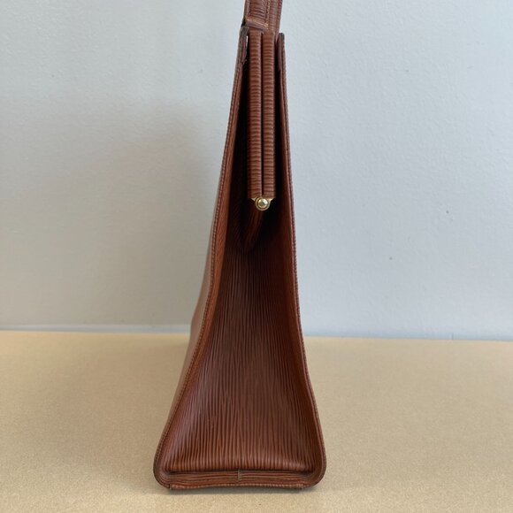 Fendi Vintage Brown Epi Leather Top Handle Bag - Preowned - Picture 4 of 15